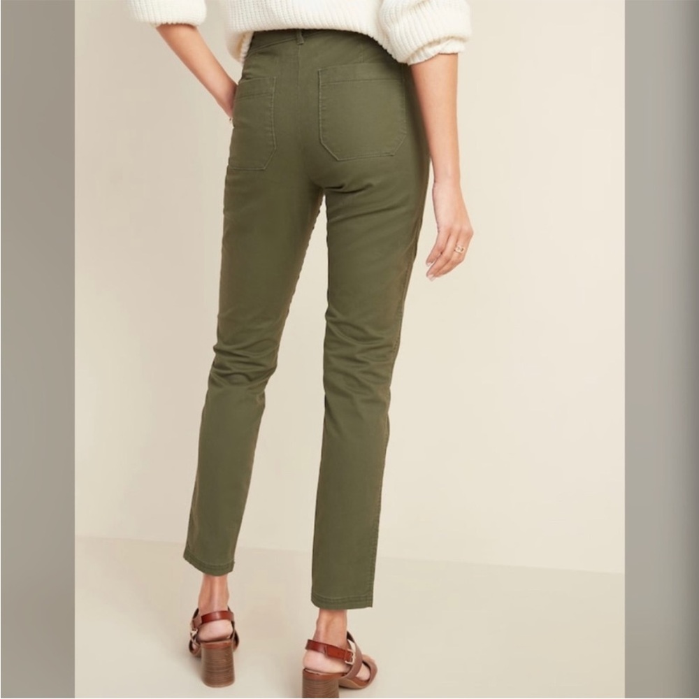Old Navy Pixie Olive Trousers Ankle Length Size 10 - Picture 6 of 8